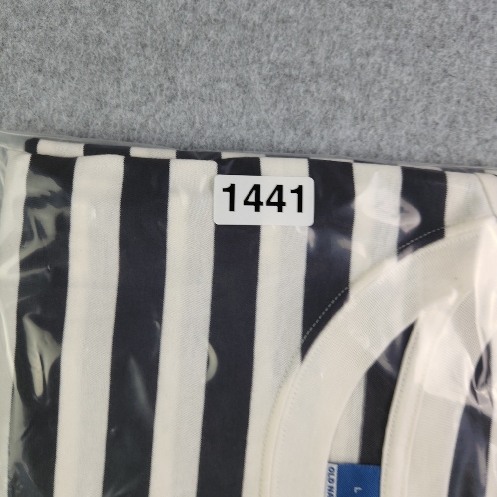 Old Navy Tank Dress Womens Large Black White Striped Stretch Sleeveless Crewneck - Picture 9 of 9